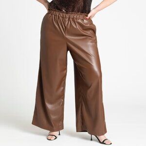 NWOT. Eloquii Faux Leather Wide Leg Trouser Sz 20